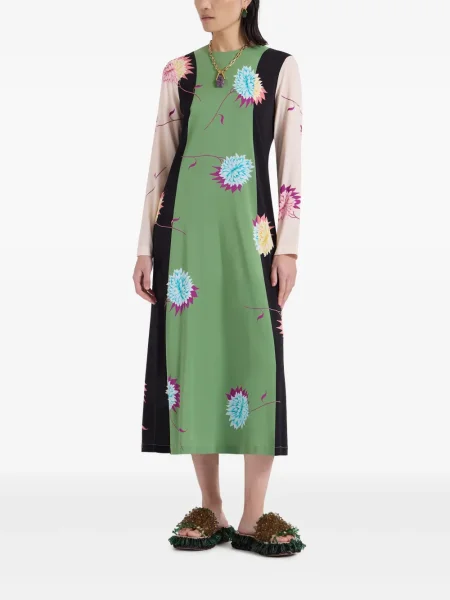 Rochie maxi La Doublej lungă de costum verde