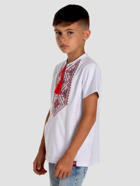 Детская рубашка Folk Moda белая