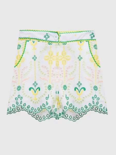 Шорти Mason з льоном з вишивкою бродері Charo Ruiz білі