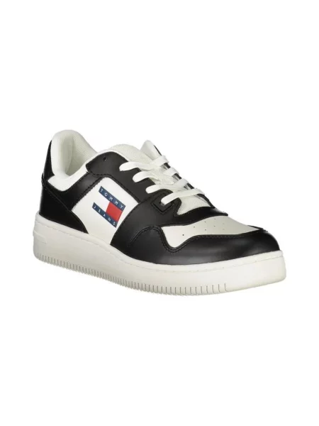 Lniane sneakersy Tommy Jeans retro do koszykówki czarne