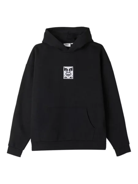 Hanorac cu glugă Obey cu imagine negru