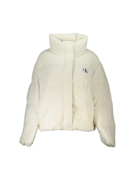Kurtka puchowa Calvin Klein z długim rękawem elegancka biała