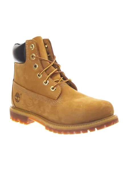 Botki Timberland skórzane na płaskim obcasie beżowe