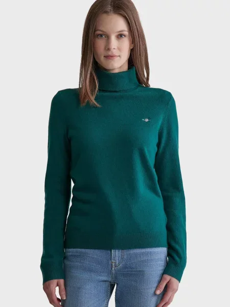 Вовняна гольф водолазка Gant зелена