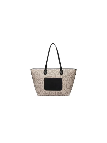 Shopper torbica Valentino Bags z avtogramom bež