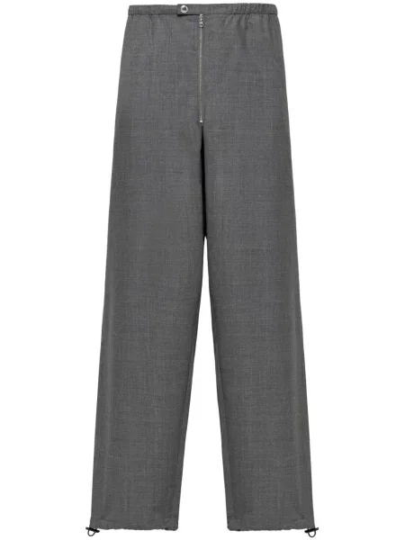 Pantaloni Prada de lână gri