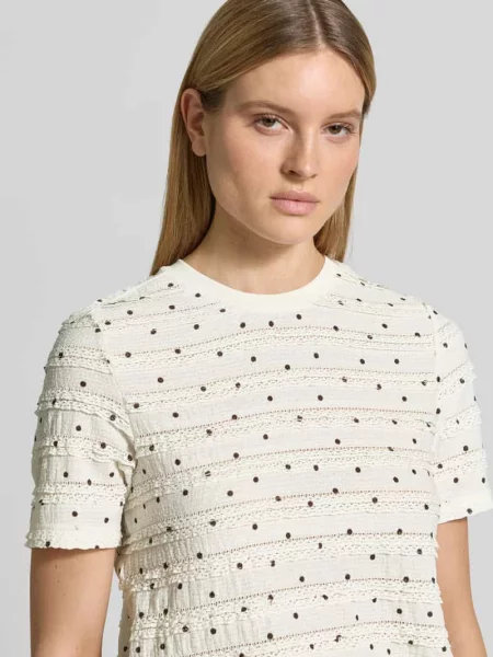 T-shirt we wzór na całej powierzchni z okrągłym dekoltem Jake*s Casual biała