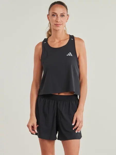 Trčanje top Adidas ošišan crna