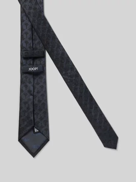 Krawat z jedwabiu we wzór na całej powierzchni Joop! Collection granatowy