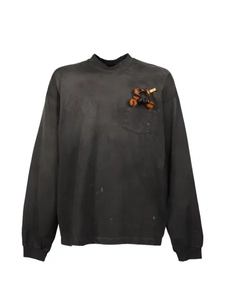 Lung tricou Doublet zdrențuiți negru
