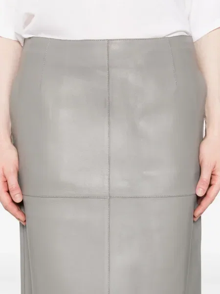 Fustă din piele Toteme gri