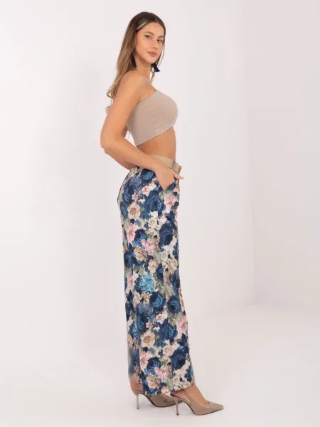 Pantaloni Rue Paris business albastru