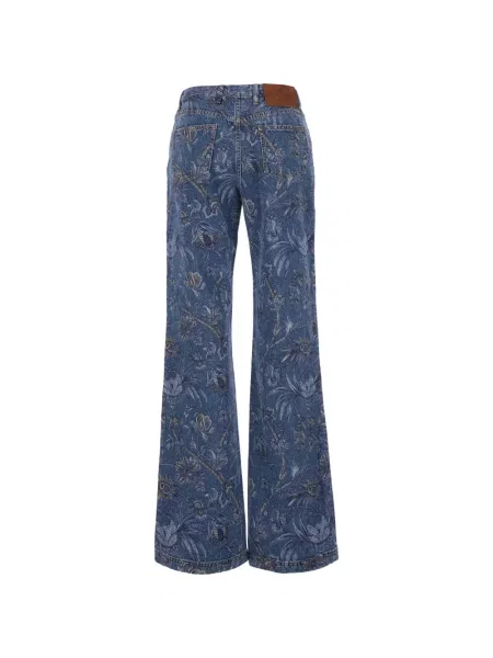 Blugi Etro cu model floral cu imagine albastru