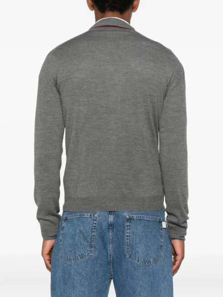 Cardigan Gucci cu decolteu în V gri