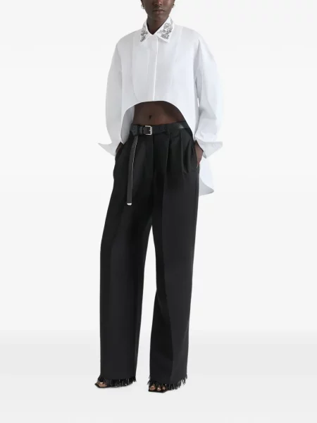 Cămașă Givenchy cu paiete asimetrică din poplin alb