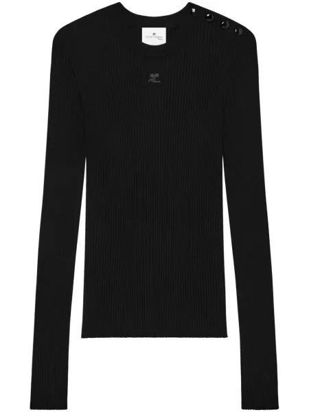 Pulover Courreges cu broderie negru