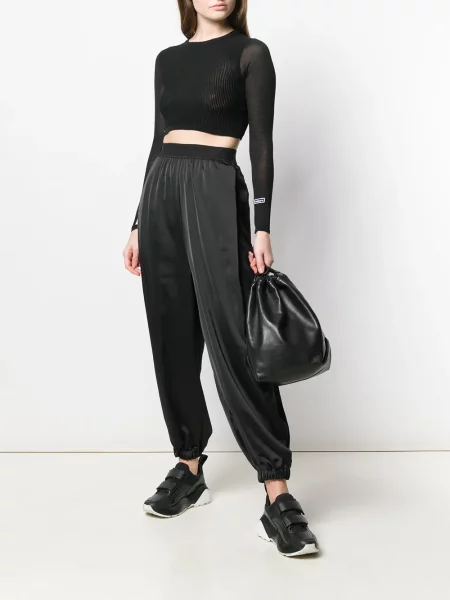 Cropp top Adidas cu un umăr gol cu nervuri negru