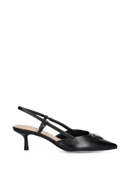 Pantofi cu toc Guess slingback cu autograf negru