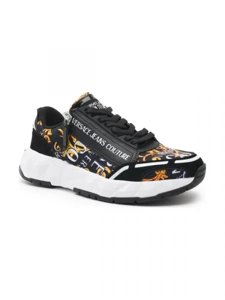 Versace Jeans Couture Sneakers cu adaos de piele negru