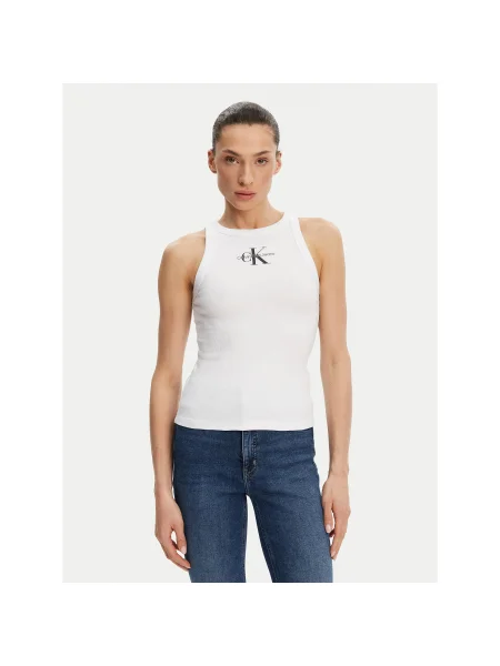 Calvin Klein Jeans Felső Monologo Slim Fit fehér