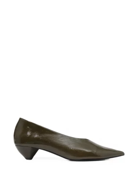 Pantofi cu toc Bimba Y Lola din piele cu toc jos verde