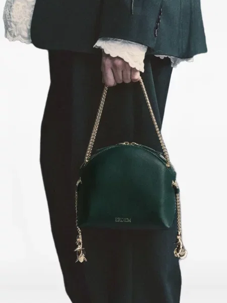 Geantă shopper Erdem din piele verde