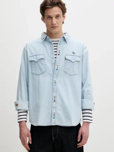 Levi's cămașă jeans albastru