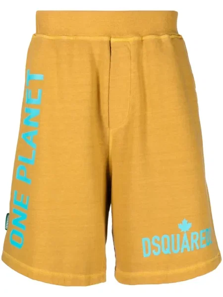 Pantaloni scurți Dsquared2 cu imagine portocaliu