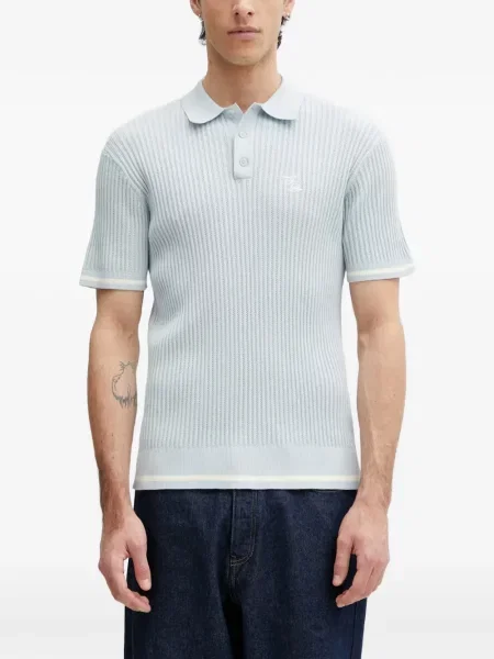 Tricou polo Filling Pieces tricotate albastru