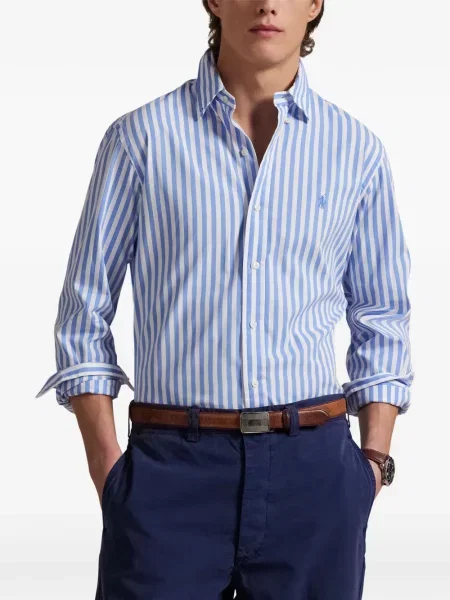 Tricou polo Polo Ralph Lauren cu glugă cu blană cu broderie roșu