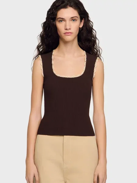 Топ Sandro коричневий