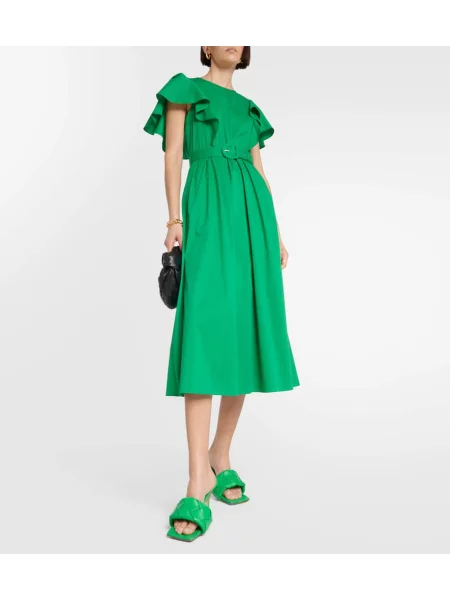 Rochie midi Diane Von Furstenberg cu volane până la genunchi de costum verde