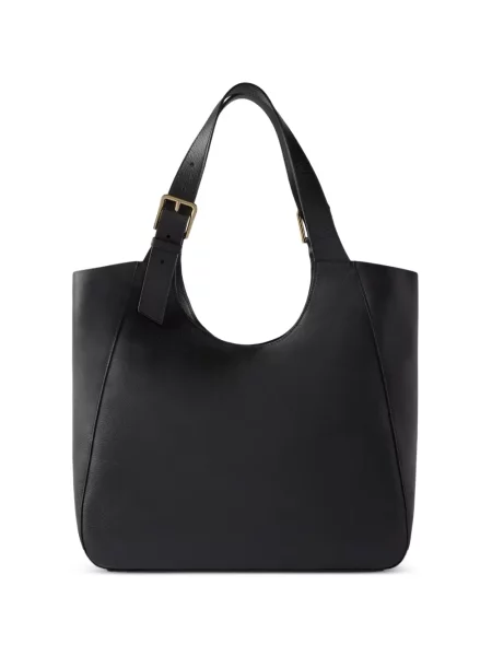 Geantă shopper Furla din piele cu cataramă negru