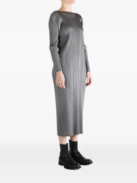 Plisirana odgovarati haljina Pleats Please Issey Miyake siva