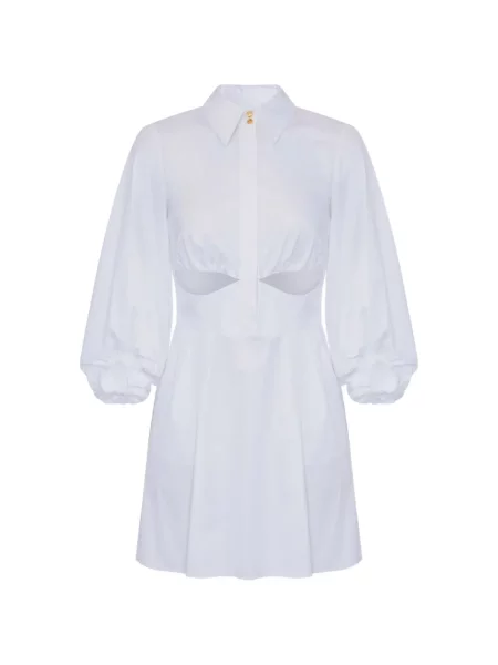 Sukienka Elisabetta Franchi z rękawami balonowymi garniturowa biała