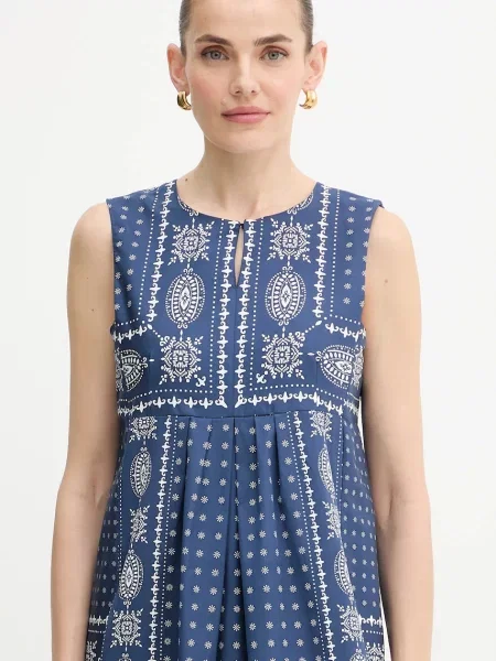 Макси платье Weekend Max Mara клеш синее