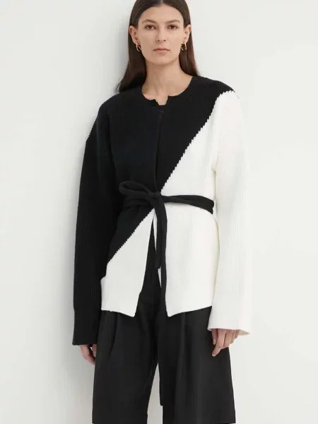 AERON kardigan CONCH czarny ciepły