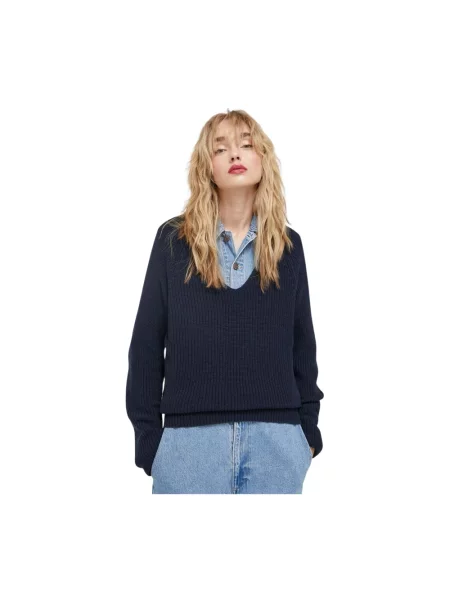 Marc O'Polo Sweter Kobiety jednolity S niebieski
