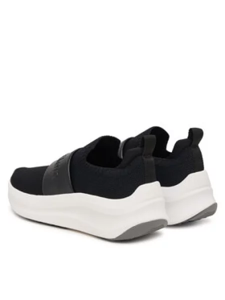 Calvin Klein Sneakersy Chunky Run Slipon Knit Logo Tape čierna