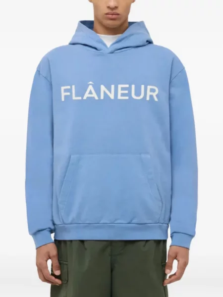 Hanorac cu glugă Flâneur cu imagine albastru