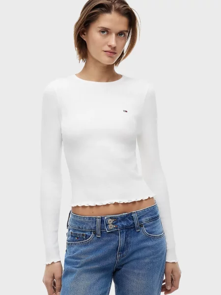 Лонгслів Tommy Jeans білий
