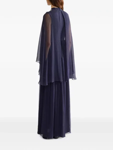 Rochie maxi Erdem de mătase albastru