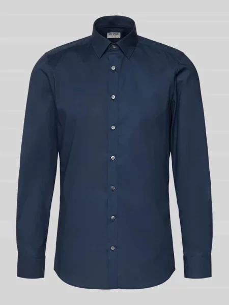 Body Koszula biznesowa o kroju slim fit z mieszanki bawełny Olymp Level Five granatowa