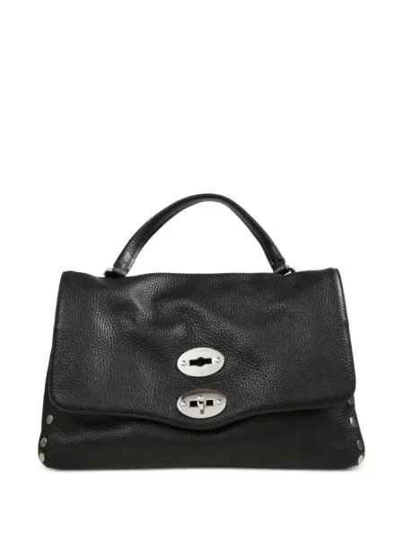 Geantă shopper Zanellato din piele cu nituri negru