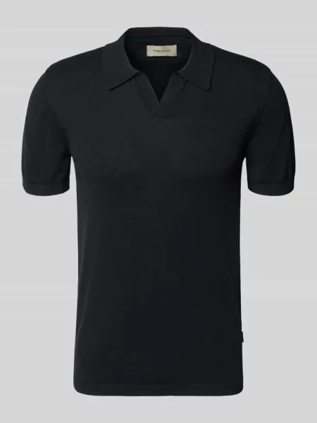 Koszulka polo w dzianinowym wyglądzie krój regular fit model Bray' Blend czarne