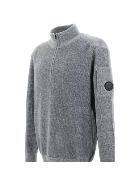 Pulover C.p. Company din fleece cu decolteu rotund gri