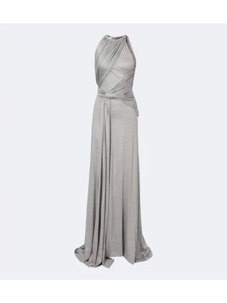 Rochie David Koma din jerseu drapată gri