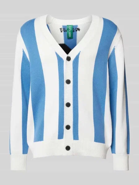 Kardigan z wyhaftowanym napisem model ‘DIGO’ Annarr błękitny