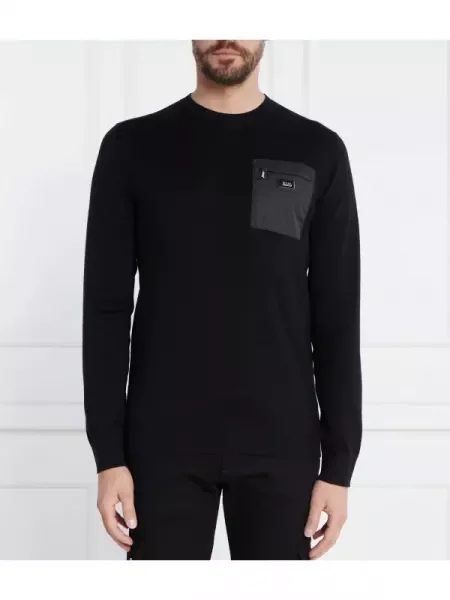 Karl Lagerfeld Pulover cu adaos de lână negru