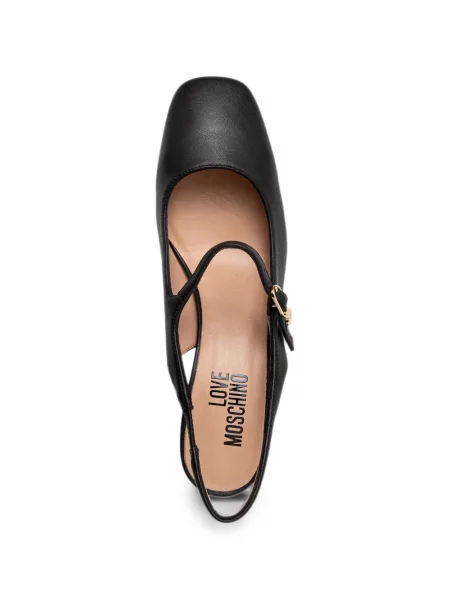 Pantofi cu toc Love Moschino slingback negru